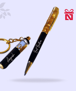 Luxury pen and keychain combo customized with name – elegant gift with a personal touch