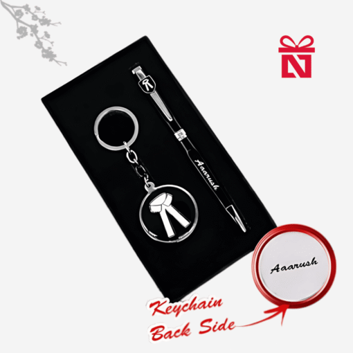 Premium personalized advocate gift set with custom pen and keychain – perfect combo for lawyers
