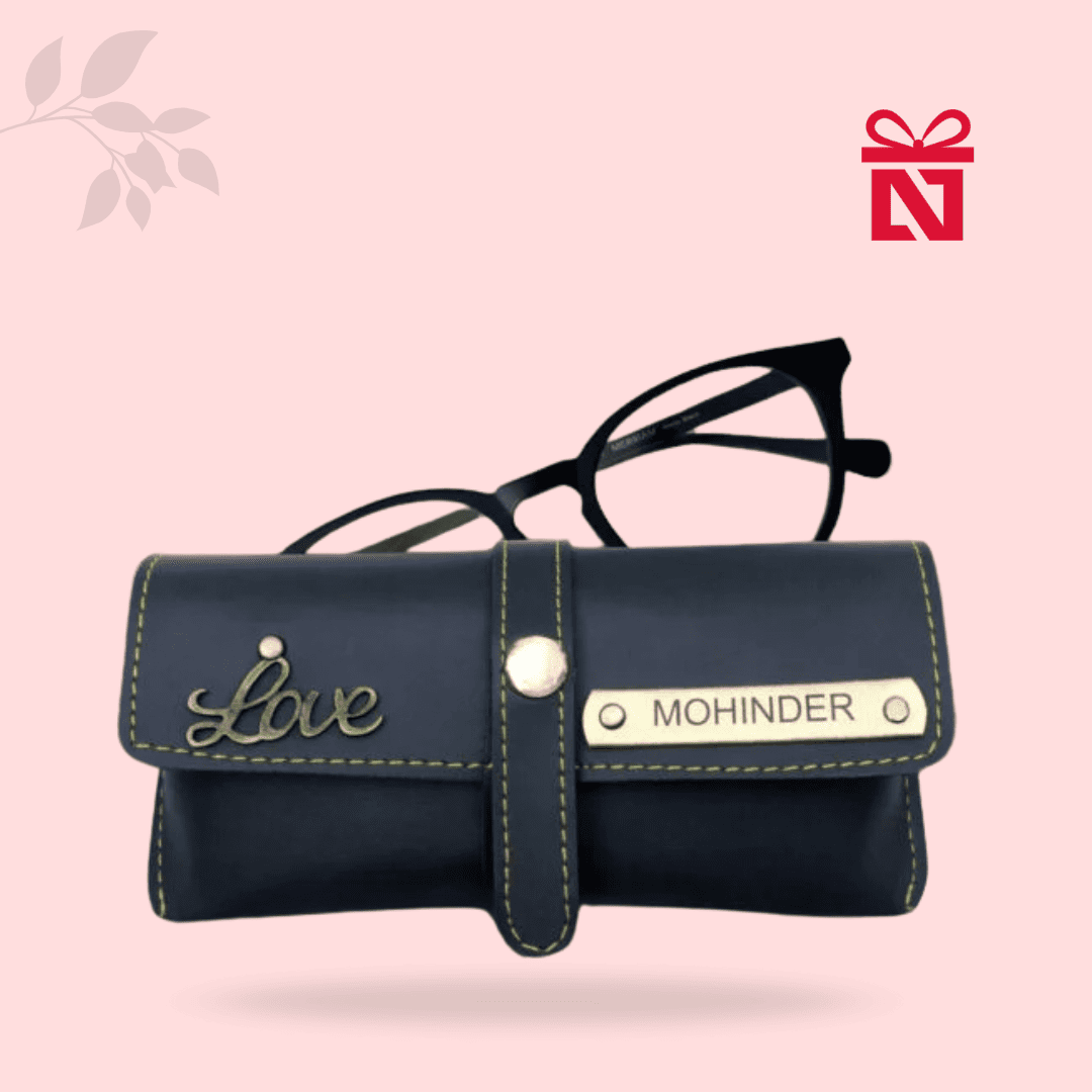 Luxury faux leather eyewear case – personalized and customized protective case for glasses or sunglasses