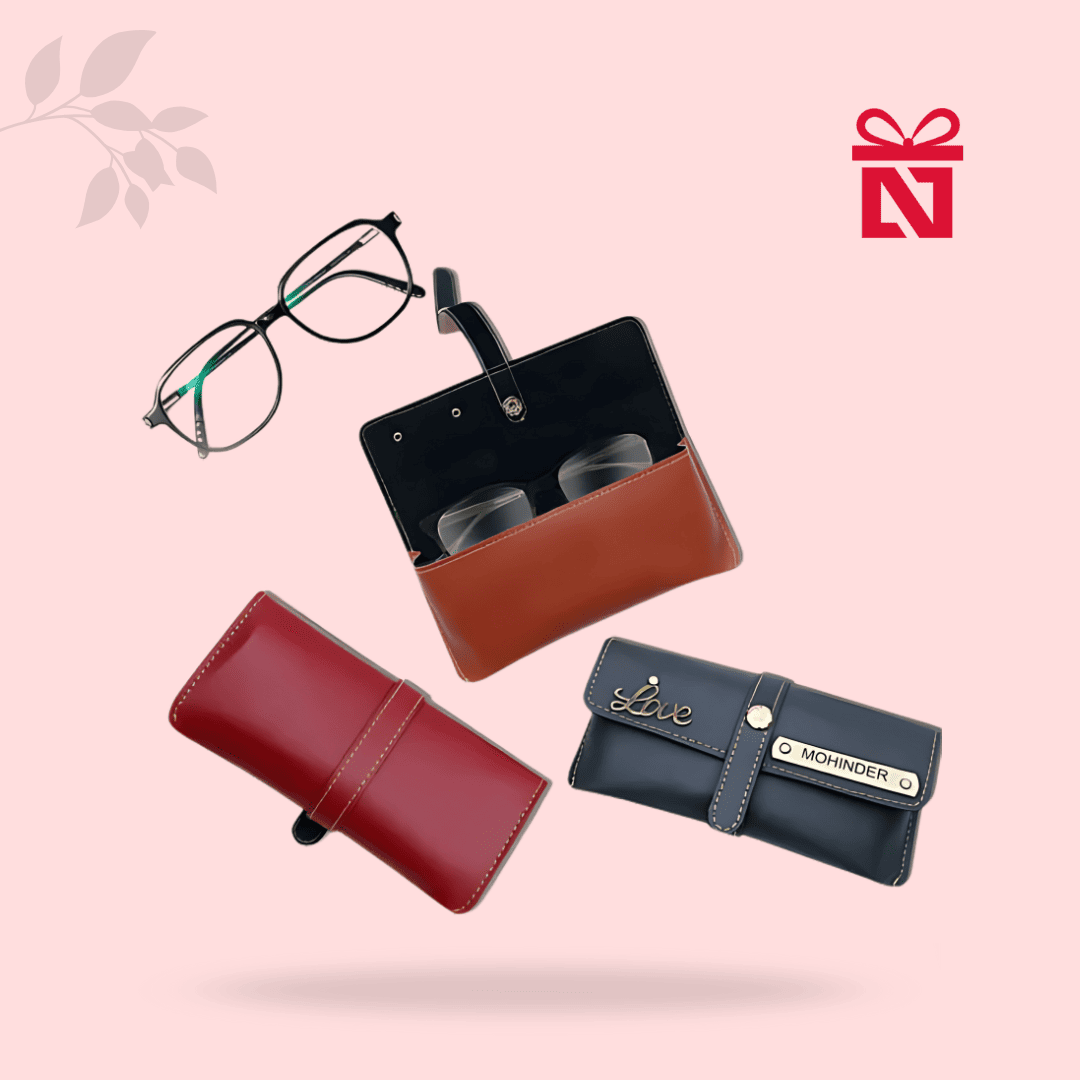 Luxury faux leather eyewear case – personalized and customized protective case for glasses or sunglasses
