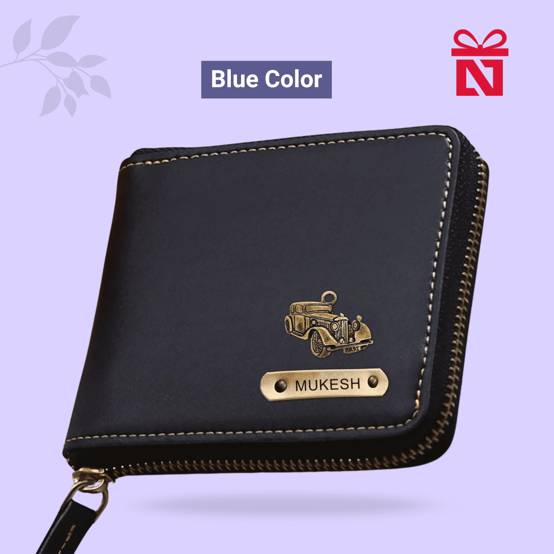 Blue Luxury Personalized Wallet For Men & Women With Elegant Charm - Image 2