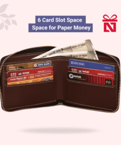 Luxury brown personalized wallet for men and women with elegant charm – custom name engraved