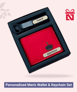 Personalized men’s wallet and keychain set – a classic combo gift for men