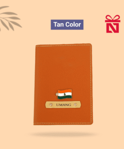 Personalized tan travel passport cover – a stylish and functional travel companion