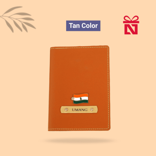 Personalized tan travel passport cover – a stylish and functional travel companion