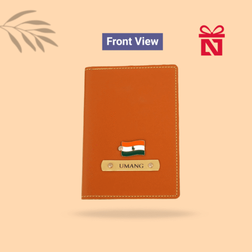Personalized tan travel passport cover – a stylish and functional travel companion