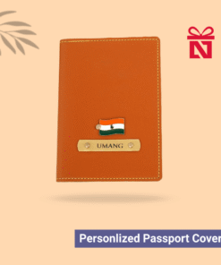 Personalized tan travel passport cover – a stylish and functional travel companion