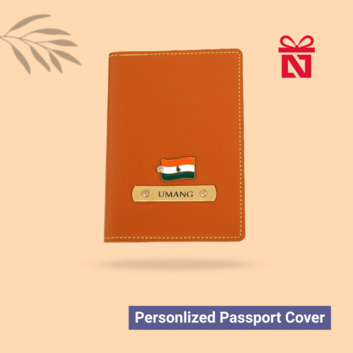 Personalized tan travel passport cover – a stylish and functional travel companion