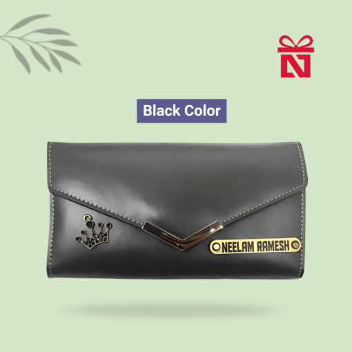 Personalized women’s wallet with name and charm – elegant custom gift for her