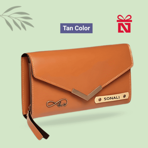 Personalized women’s wallet with name and charm – elegant custom gift for her