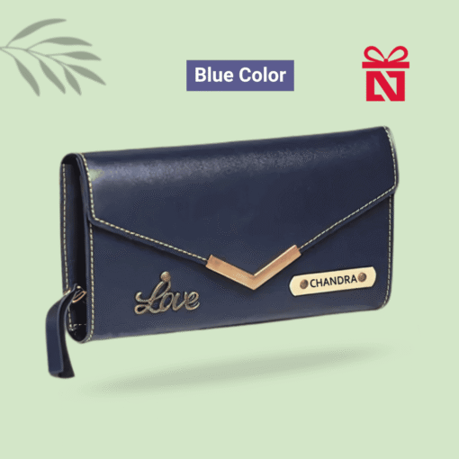 Personalized women’s wallet with name and charm – elegant custom gift for her