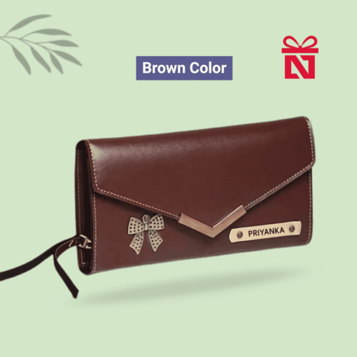 Personalized women’s wallet with name and charm – elegant custom gift for her