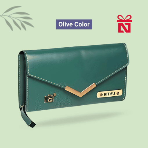 Personalized women’s wallet with name and charm – elegant custom gift for her