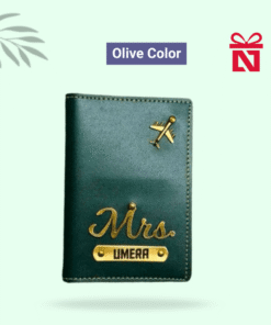 Signature olive green passport case – personalized travel accessory customized for every journey