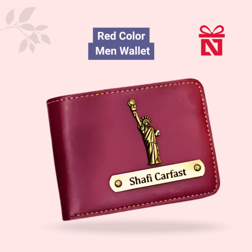 Signature red edition custom men’s gift set with personalized wallet, pen, keychain, and bottle