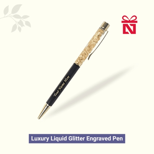 Luxury glitter pen with custom name engraving – personalized gift for corporate and festive occasions