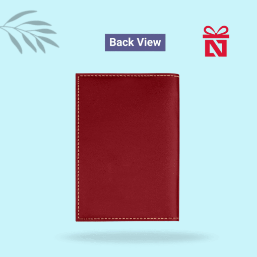 Luxury red passport cover personalized with name and charm detail – travel in style with a personal touch