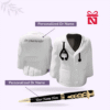 Personalized doctor’s pen with custom engraved coat-shaped pen stand – thoughtful gift for medical professionals
