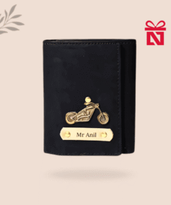 Newgenkart Personalized Men’s 3-Fold Leather Wallet | Customized Slim Wallet with Name & Charm | Unique & Creative Gift for Husband, Boyfriend or Employees