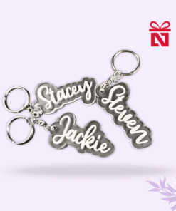 Acrylic customized keychain with personalized name – ideal gift for friends, family, and loved ones