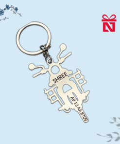 Personalized Metal Keychain with Name and Vehicle Number for Bike and Car Lovers
