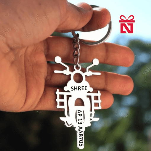 Personalized Metal Keychain with Name and Vehicle Number for Bike and Car Lovers - Image 4