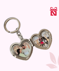Personalized heart-shaped stainless steel keychain for couples – special romantic gift