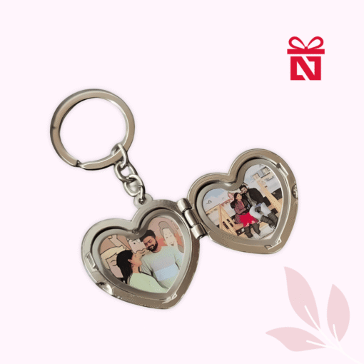 Personalized heart-shaped stainless steel keychain for couples – special romantic gift