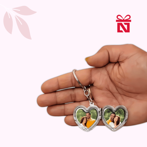 Personalized heart-shaped stainless steel keychain for couples – special romantic gift