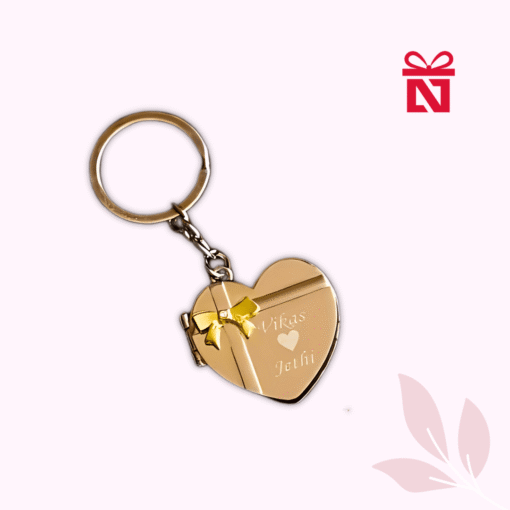 Personalized heart-shaped stainless steel keychain for couples – special romantic gift