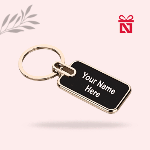 Personalized metal keychain with custom name – ideal gift for friends, family, and corporate gifting