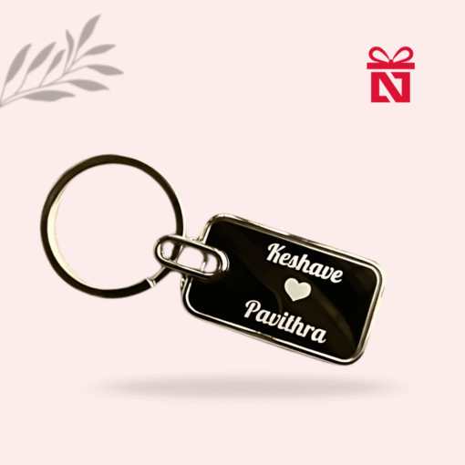 Personalized metal keychain with custom name – ideal gift for friends, family, and corporate gifting
