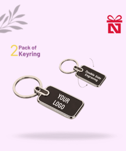 Set of 2 personalized metal keychains with custom name engraving – ideal gift for friends, family, and corporate gifting