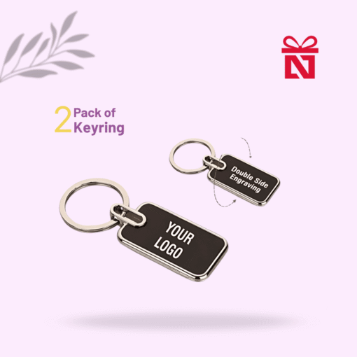 Set of 2 personalized metal keychains with custom name engraving – ideal gift for friends, family, and corporate gifting
