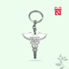 Personalized stainless steel keychain for doctors with custom name engraving – rust-proof medical gift for healthcare professionals