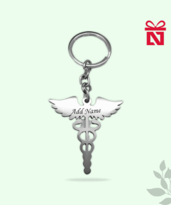 Personalized stainless steel keychain for doctors with custom name engraving – rust-proof medical gift for healthcare professionals