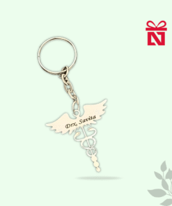 Personalized stainless steel keychain for doctors with custom name engraving – rust-proof medical gift for healthcare professionals