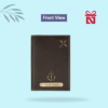 Signature grey passport cover personalized with name and charm – stylish and functional travel accessory