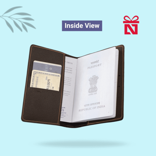 Signature grey passport cover personalized with name and charm – stylish and functional travel accessory