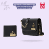 Black Personalized Leather Wallet For Men And Stylish Sling Bag For Women Personalized Gift Set