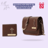 Brown Personalized Leather Wallet For Men And Stylish Sling Bag For Women Personalized Gift Set