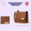 Tan Personalized Leather Wallet For Men And Stylish Sling Bag For Women Personalized Gift Set