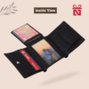 Black Personalized Men’S 3 Fold Leather Wallet Customized Slim Wallet With Name & Charm