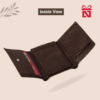 Brown Personalized Men’S 3 Fold Leather Wallet Customized Slim Wallet With Name & Charm