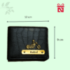 Black Premium Croco Pattern Wallet For Men Personalized With Name & Charm