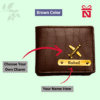Brown Premium Croco Pattern Wallet For Men Personalized With Name & Charm