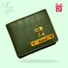Olive Premium Croco Pattern Wallet For Men Personalized With Name & Charm