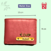 Pink Premium Croco Pattern Wallet For Men Personalized With Name & Charm