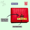 Red Premium Croco Pattern Wallet For Men Personalized With Name & Charm