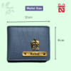 Sky Blue Premium Croco Pattern Wallet For Men Personalized With Name & Charm